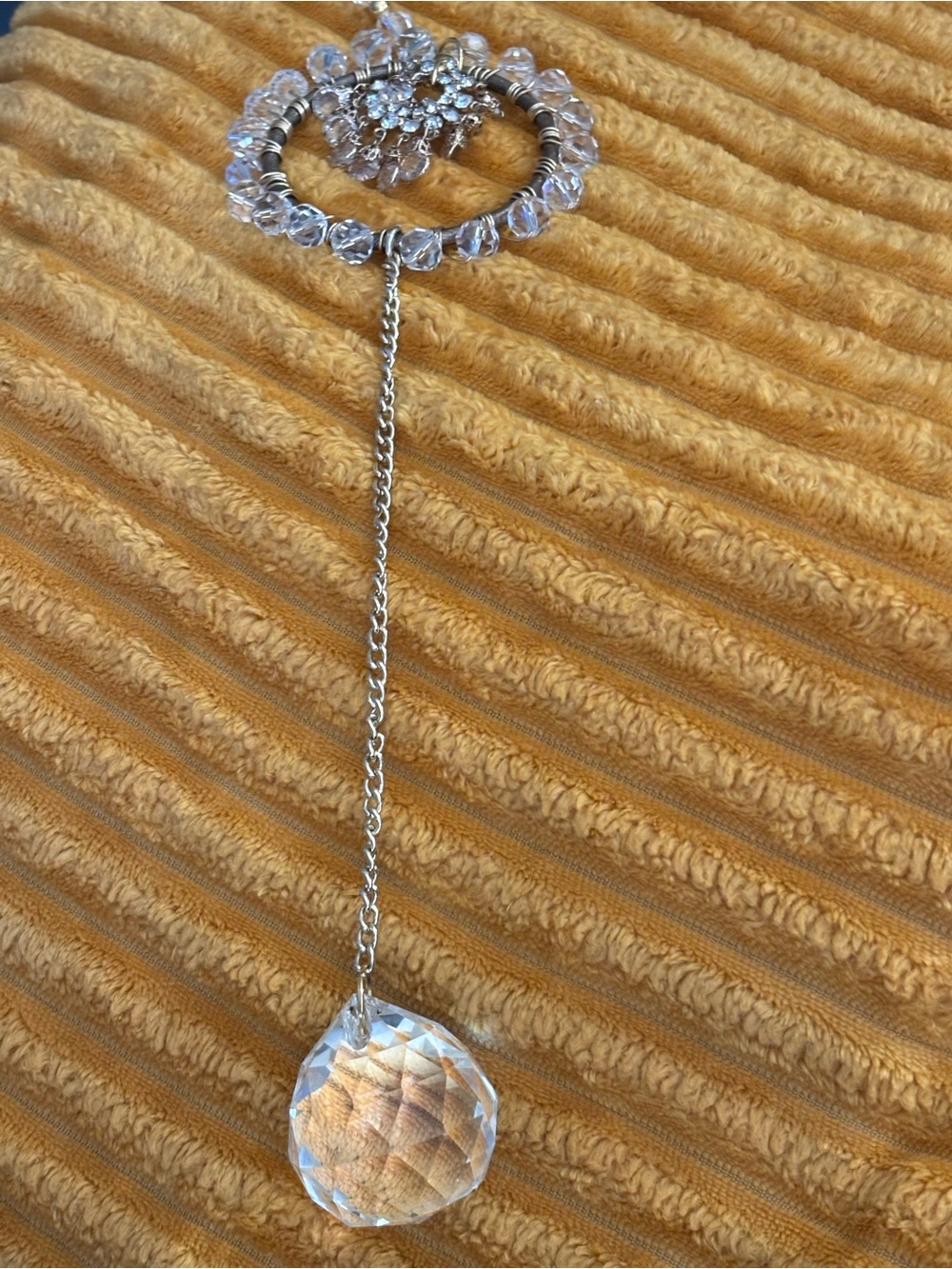 Hand Crafted Crystal Sun Catcher with Silver Chain